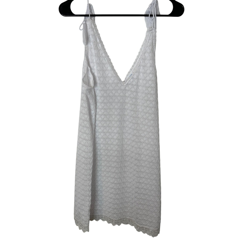 Serra White Lace Swim Cover Up Dress Tassel Straps Boho Mini Large